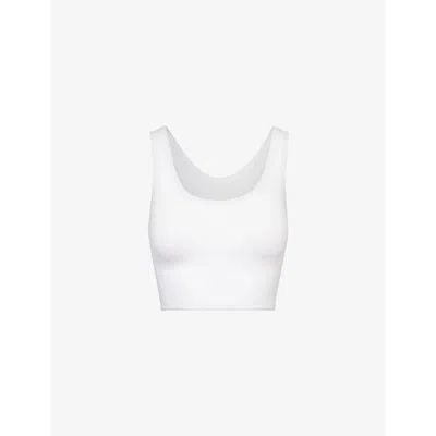 LULULEMON LULULEMON WOMEN'S WHITE WUNDERMOST NULU ROUND-NECK STRETCH-WOVEN TOP