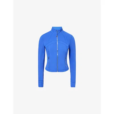 Lululemon Womens Beach Bal Blu/mirror Slv Define Nulu™ Cropped Stretch-woven Jacket In Blue