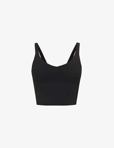LULULEMON WOMENS BLACK ALIGN CROPPED STRETCH-KNIT TOP,53367205