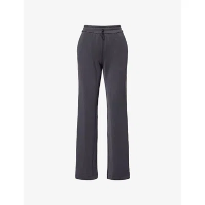 Lululemon Womens Black Softstreme High-rise Stretch-woven Jogging Bottoms Xs In Blue