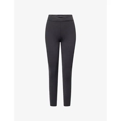 Lululemon Womens Black/black Sfty Suedy Cross-waist Tight 25'' Stretch-woven Leggings