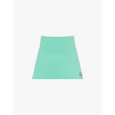 Lululemon Womens  Brand-patch Flared Stretch-woven Mini Skirt