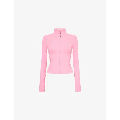 Lululemon Womens Candy Cloud Define Nulu Cropped Workout Jacket In Pink