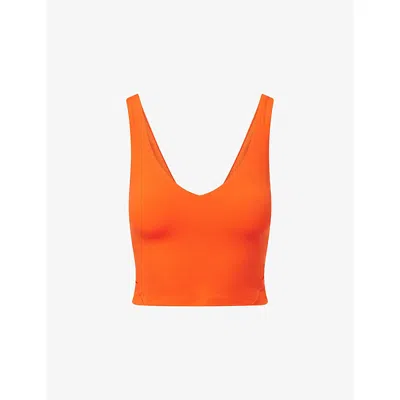 Lululemon Womens Cherry Ember Align V-neck Stretch-woven Top In Orange