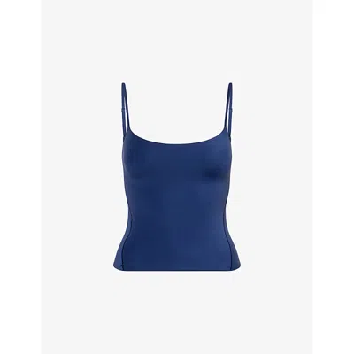 Lululemon Womens Club Blue Wundermost Ultra-soft Nulu™ Spaghetti-strap Adjustable Jersey Cami Top Xl