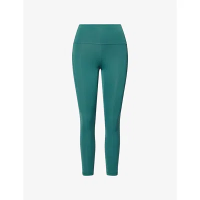 Lululemon Womens Deep Marina Wunder Train High-rise 25-inch Workout Leggings In Green