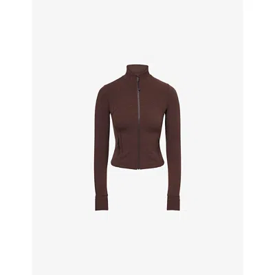 Lululemon Womens Espresso Define Cropped Nulu Stretch-woven Jacket In Brown