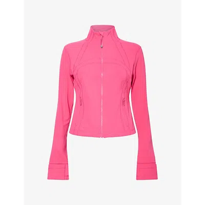 Lululemon Womens Define Nulu™ Cropped Stretch-woven Jacket Flamingo Fun Tone In Pink