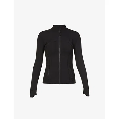 Lululemon Define Funnel-neck Fitted Stretch-knit Jacket In Black