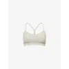 Lululemon Womens Fog Green Flow Y Nulu Scoop-neck Stretch-woven Sports Bra In Gray