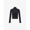 Lululemon Womens Define Graphic-print Stretch-jersey Jacket Leop Daisy Emboss Black In Leop Daisy Emboss Black
