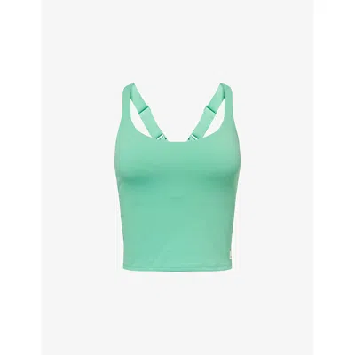 Lululemon Womens Light Bergamot Dynamic Padded-cup Stretch-woven Top