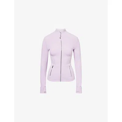 Lululemon Womens Define Nulu™ Cropped Stretch-woven Jacket Lilac Play/mirror Silver In Pink