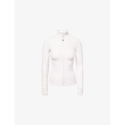 Lululemon Womens Blissful Pink Define High-neck Stretch-woven Jacket In White