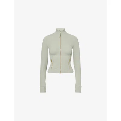 Lululemon Womens Fog Green/gold/gold Define Nulu™ Crop Stretch-woven Jacket