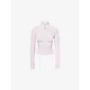 Lululemon Womens Pink Organza Nulu Cropped Stretch-woven Jacket