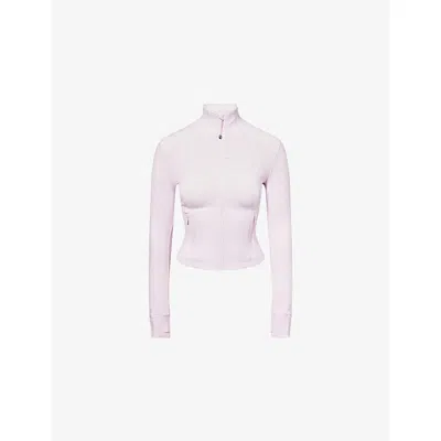 Lululemon Womens Pink Organza Nulu Cropped Stretch-woven Jacket
