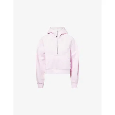 Lululemon Womens Pink Organza Scuba Oversized Half-zip Cotton-blend Hoody Xs