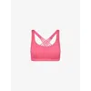 Lululemon Womens Raspberry Coulis Flexyflex Strappy Stretch-woven Yoga Bra Xxs/xs
