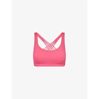 Lululemon Womens Raspberry Coulis Flexyflex Strappy Stretch-woven Yoga Bra Xxs/xs