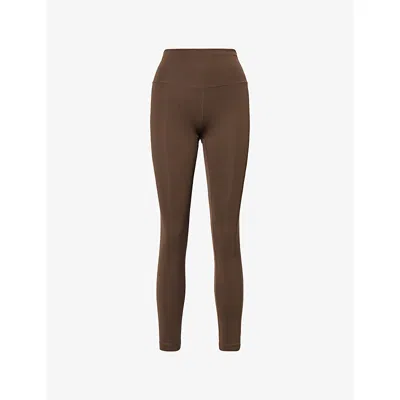 Lululemon Womens Walnut Crunch Wunder Train Hr Tight 28'' High-rise Gym Leggings In Brown