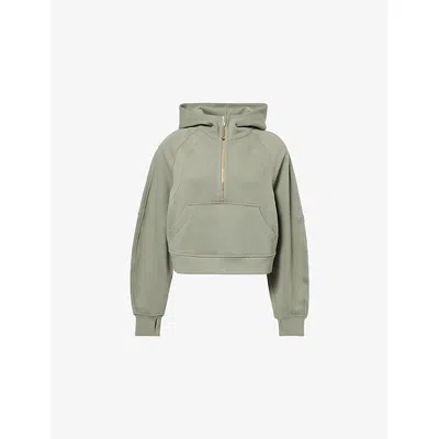 Lululemon Womens Willow Leaf/gold Scuba Oversized Cotton-blend Hoodie Xl/xxl In Green