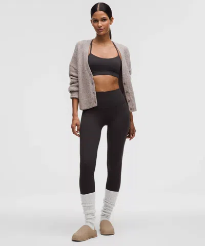 Lululemon Wool-blend Cable-knit Leg Warmers In Black