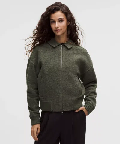 Lululemon Wool-blend Collared Jacket In Green