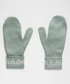 Lululemon Wordmark Merino Wool Mittens In Green
