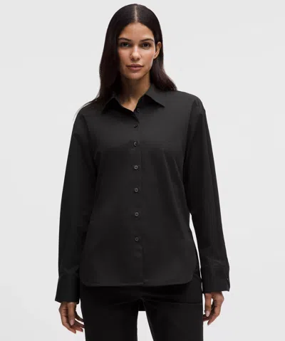 Lululemon Woven Relaxed-fit Button-up Shirt In Black
