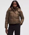 Lululemon Wunder Puff 600-down-fill Cropped Jacket In Animal Print