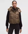 Lululemon Wunder Puff 600-down-fill Cropped Vest In Animal Print