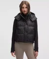 Lululemon Wunder Puff 600-down-fill Cropped Vest In Black