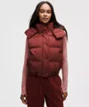 Lululemon Wunder Puff 600-down-fill Cropped Vest In Burgundy
