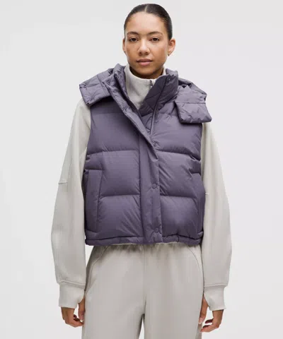 Lululemon Wunder Puff 600-down-fill Cropped Vest In Purple