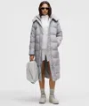 Lululemon Wunder Puff 600-down-fill Long Jacket In Blue