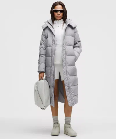 Lululemon Wunder Puff 600-down-fill Long Jacket In Blue