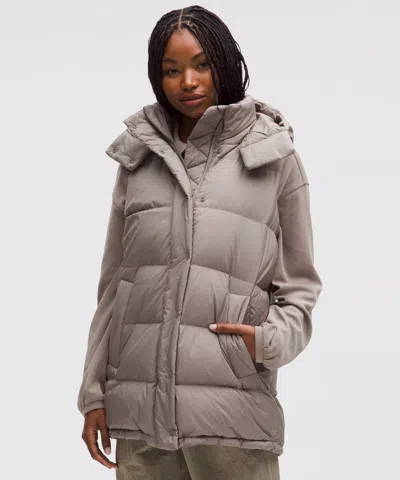 Lululemon Wunder Puff 600-down-fill Mid-length Vest In Neutral