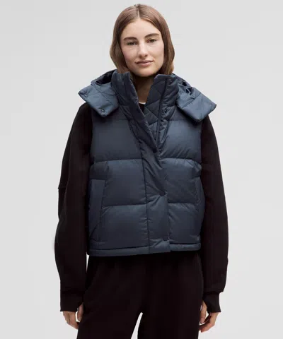 Lululemon Wunder Puff Cropped Vest In Blue