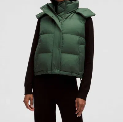 Lululemon Wunder Puff Cropped Vest In Legacy Green