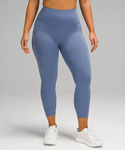 Lululemon Wunder Train Contour Fit High-rise Leggings With Pockets 25" In Blue