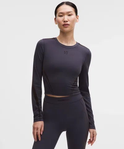 Lululemon Wunder Train Cropped Long-sleeve Shirt In Blue