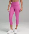 Lululemon Wunder Train High-rise Crop 21" In Burgundy