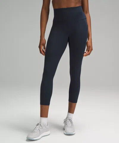 Lululemon Wunder Train High-rise Crop With Pockets 23" In True Navy