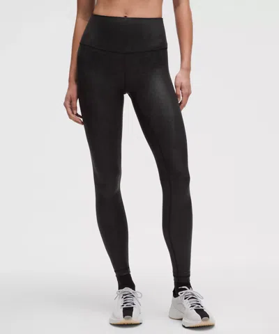 Lululemon Wunder Train High-rise Leggings 28" Matte Foil In Black
