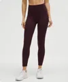 Lululemon Wunder Train High-rise Leggings With Pockets 25" In Burgundy