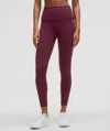 Lululemon Wunder Train High-rise Leggings 28" In Burgundy