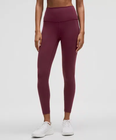 Lululemon Wunder Train High-rise Leggings With Pockets 25" In Burgundy