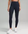 Lululemon Wunder Train High-rise Ribbed Leggings 28" In Blue