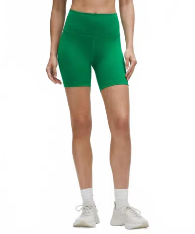 LULULEMON WUNDER TRAIN HIGH-RISE SHORT IN RACEWAY GREEN
